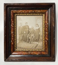 Victorian Eastlake Spoon Carved Ebonized Frame Deep 3 Tier Picture Frame picture