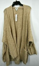 Topshop Womens Long Cardigan Open Front Long Sleeves Scoop Pocket Ribbed $68 picture