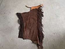 Vintage 28” to 32” Leather Cowboy Chaps Batwing Rodeo Western Suede Old West picture