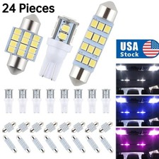 24 Pieces Dome Light LED Car Interior Bulb Kit Set 194 T10 DE3175 578 31mm 42mm picture