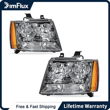 DimFlux  Headlights for 07-14 Tahoe Avalanche Suburban Chrome Housing  No Harnes picture