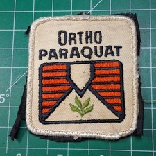 Vintage Ortho Paraquat Orange Embroidered Shield & Plant Design Patch picture