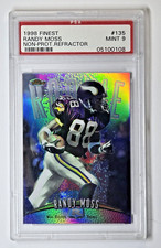 RANDY MOSS 1998 RC ROOKIE TOPPS FINEST REFRACTOR🌈NON-PROT VIKINGS PSA 9 MINT picture