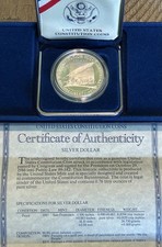 1987-S US Constitution Silver Dollar Proof 90% Silver OGP COA Toned Commem $1 picture
