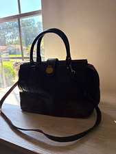 Brahmin Brown Croc Embossed Satchel Zip Top w/ Detachable Strap, Inner Pockets picture