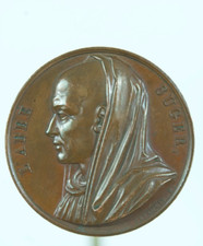 Antique French Bronze Collectible Portrait Medal Abbot Suger Depaulis 1817 picture