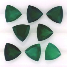 COMMERCIAL EMERALD 6 MM TRILLION CUT CALIBRATED 2 PC SET F-2663 TREATED picture