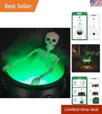 All-In-One Giant Witch Cauldron & Skeleton with Fog Maker for Outdoor Halloween picture