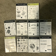 Stampin' Up Photopolymer Unmounted Stamp Set Lot (10) Greetings picture