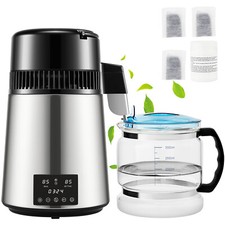 Uimoso 4L Water Distiller Distilled Water Maker 1 L/H w/ Timing Dual-Temp Silver picture