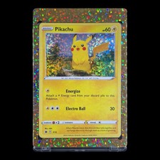 PIKACHU YELLOW SPARKLE CONFETTI HOLO FOIL CARD 2022 McDonald's Promo - Pokemon picture