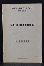 Metropolitan Opera Libretto La Gioconda Knabe Piano Exclusive Franco Colombo picture