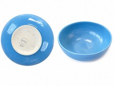 Vintage Hall Blue Ceramic Bowl Mid Century USA Pottery 7.5 Inch Retro Kitchen picture