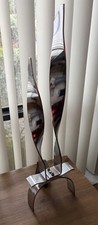Vintage Mid-Century Modern Polished Chrome Finished Flame Andiron picture