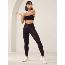 Athleta Women's Leggings Elation Glades Size S Burgundy Yoga Gym Athletic Sporty picture