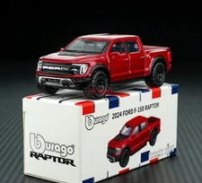 TG Bburago 1:64 Red 2024 F150 Raptor Pickup Truck Sport Model Diecast Metal Car picture