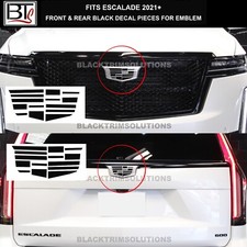 For 2021 2022 2024 Cadillac Escalade Black Front Rear Vinyl DECAL Fit to Emblem picture