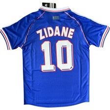 Zinedine Zidane France 1998 World Cup Home Jersey Retro Shirt - Mens Sizes - New picture