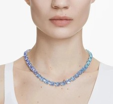 Swarovski Millenia Necklace Octagon Cut Blue Gradient Crystal Rhodium Plated picture
