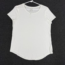 Lululemon Love Tee Scoop Neck T-Shirt Women's 6 White Pima Cotton Short Sleeve picture
