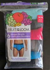 Very Rare - Men's Fruit Of The Loom Briefs - Ringer Style - Size Medium - 6 Pack picture
