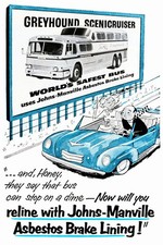 Greyhound Scenicruiser Vintage Bus Asbestos Brake Lining Ad Poster 24x36 picture