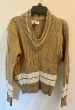 Vintage 70s Kennington California Cable Knit Shawl Collar Sweater Small picture