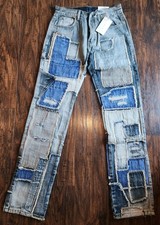 Mnml Jeans Mens 28 Blue Patchwork Distressed Light Wash Denim Pants Streetwear picture