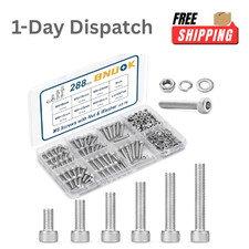 BNUOK 288PCS M5 Screws Assortment Kit 304 Stainless Steel Bolts Nuts Set picture