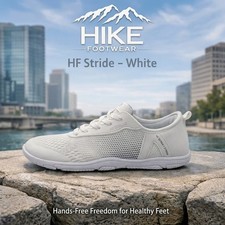Hike Footwear Stride Womens 9/9.5 Mens 7/7.5 EU40 White Barefoot Walking Sneaker picture