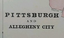 Vintage 1900 PITTSBURGH PA Map 22