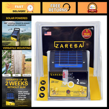 Solar Powered Electric Fence Charger - 2 Mile Low Impedance Energizer for Animal picture
