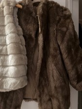 Vintage Style Faux Fur Long Coat Rich Brown Beverly Hills Sourced Plush picture