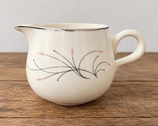 Vintage 1955 Homer Laughlin Rhythm Capri Creamer MCM Pink Black Platinum USA picture
