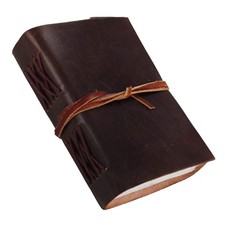 Handmade Genuine Leather Journal Diary 100-Page Recycled Paper Book with Tie picture