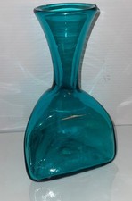 Rare Blenko Art Glass 1959 Husted AQUA asymmetrical decanter unsigned picture