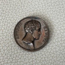 Antique c.1817 Solid Bronze Medal Antonio Canova [Psyche Revived by Cupids Kiss] picture