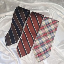 Vtg Robert Talbot Lot 3 Neck Ties Plaid Striped Hand Sewn Silk Preppy USA picture