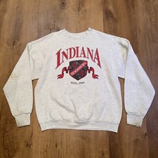 Vtg Indiana Hoosiers Sweatshirt Crewneck Shirt 90s IU College Crest Mens XL picture