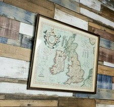 Vintage Framed Reproduction Map The British Isles From Mercator's Atlas 1595 picture