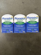 3 FLORASTOR ADVANCED DUAL ACTION PROBIOTIC SUPPLEMENT X3 30cts, EXP 1/27 picture