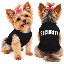 Small Dog Cat Security Shirt Puppy Black Tank Top Pet Clothes Costume XS-L picture