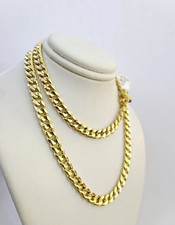 Real 10k Hollow Miami Cuban Link Chain Yellow Gold 6mm Necklace 22 Inch Genuine picture
