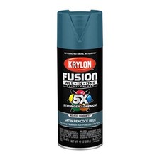 6 PACK KRYLON FUSION ALL-IN-ONE PAINT+PRIMER SATIN PEACOCK BLUE 2792 SPRAY PAINT picture