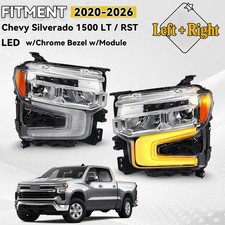 For 2022-2026 Chevy Silverado 1500 LT RST Full LED Headlight Left Right Pair picture