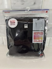 New UNIQLO HEATTECH Crew Neck Long Sleeve MED Black Men Japan Tech NWT picture