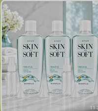 3 Avon Skin So Soft Original Bath Oil 16.9 oz Moisturizing/free 2 travel spray picture