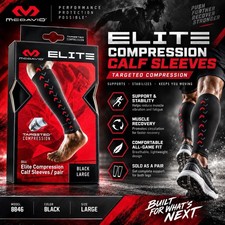 Bogo McDavid Elite Compression Calf Sleeve #8846 Black/Blue Large Pair NEW picture