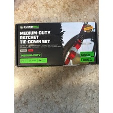 Rhino USA Medium Duty Ratchet Tie Down Set 4 Pack Red 1in x 15ft 1800lb picture