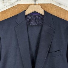 Ted Baker Suit Mens 40R Navy Blue 2 Button Wool All Season endurance Pants 36x29 picture